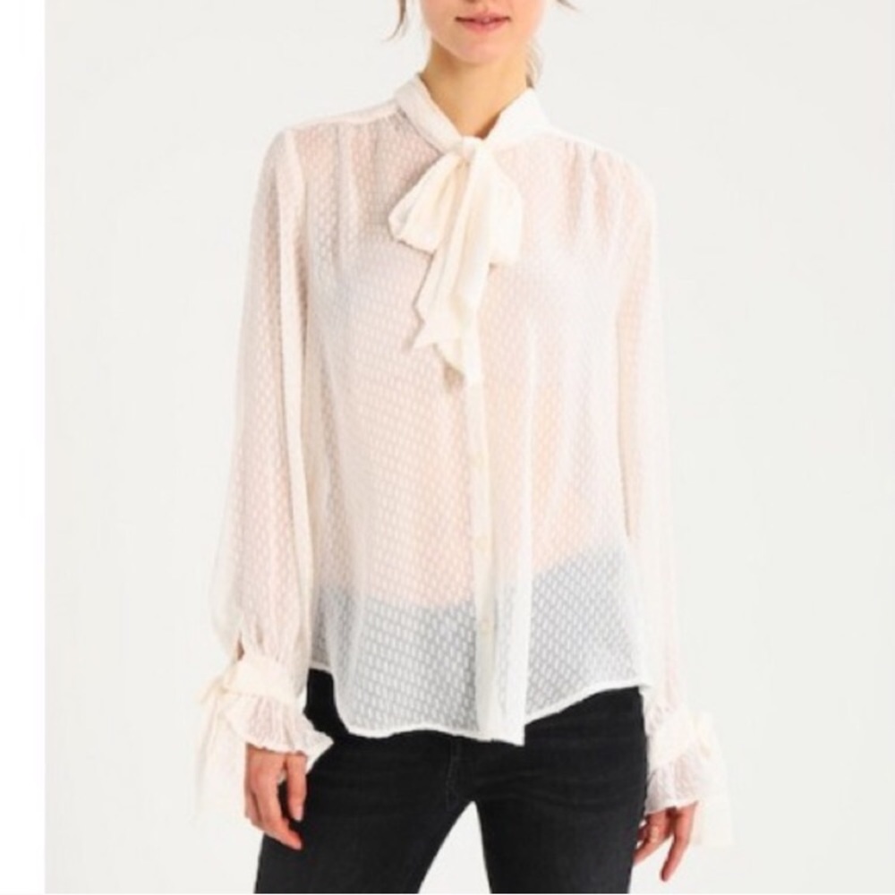 [Banana Republic]SKY BLUE Classic Fit Sheer Blouse